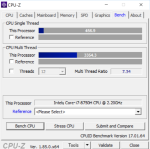 ng7510 CPUZ CPUベンチ