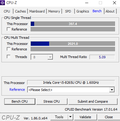 UX433NF-8265 CPUZ Core i-8265U