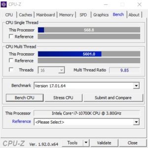 DAIV Z9,Core i7-10700K,CPUZ