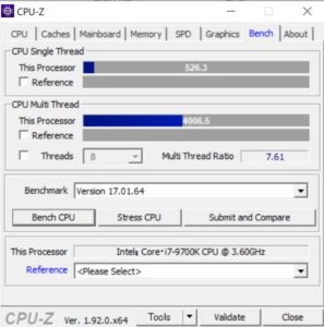 DAIV Z7,CPU,Core i7-9700K,CPUZ