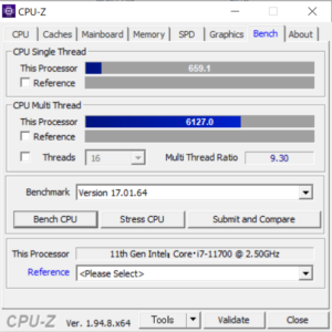 DAIV Z7,CPU,Core i7-11700,比較,性能,レビュー,ベンチマーク