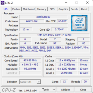 DAIV Z7,CPU,Core i7-12700,比較,性能,レビュー,ベンチマーク